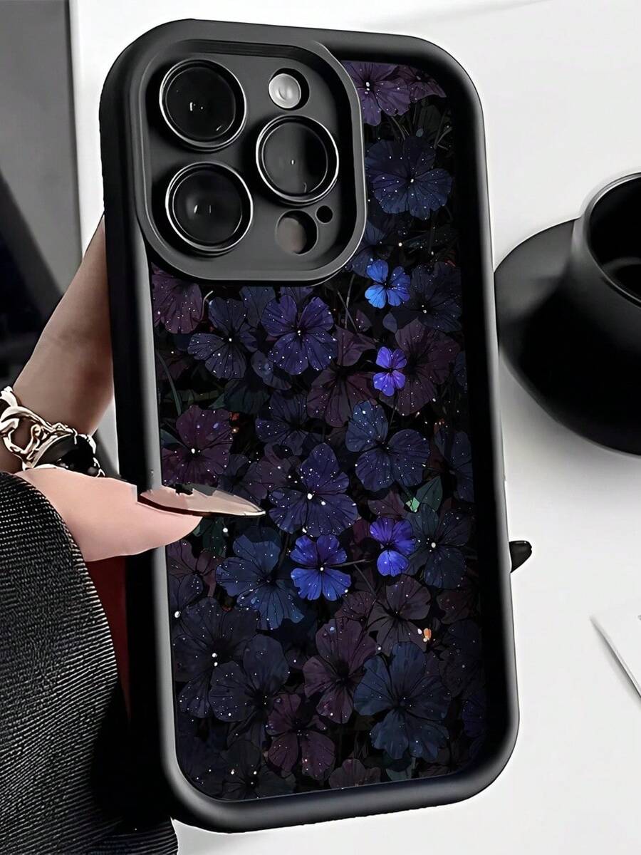Glitter Night Purple Flower Phone Case Suitable For Sw2506105927550993316, 15, 14, 13, 12, 11, PRO MAX, As Well As X, XS, PLUS, Galaxy S22/23/24 Ultra/FE+