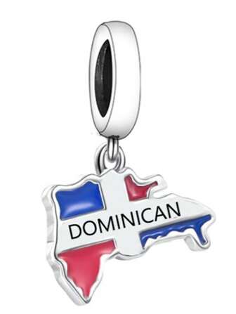 1pc Fashionable 925 Sterling Silver Color Block Pendant With Beads For Diy, Unisex Style For Daily Wear