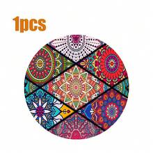 8pcs/6pcs/4pcs/1pc Bohemian Style Round Placemats - With Intricate Floral And Geometric Patterns - 15 Inch, Polyester Linen Printed Placemats, Machine Washable And Hand Washable, Ideal For Restaurant Decor, Party Table Setting, Tabletop Decoration, Vibrant Placemats, Durable Tableware