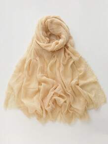 1pc Women Crinkle Hijab Scarf Soft Solid Color Abaya Accessories Head Scarves Plain Turban Shawls And Wraps Headband Winter Fall - Multicolor - View 27