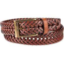 Cinturón de metal trenzado con cordones para hombre de 1 1/4 pulgadas - Bronceado - Ver 12