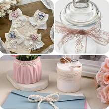 10条/包 - 共10码白色蕾丝花边，扇形蕾丝滚边缝纫蕾丝丝带，适用于工艺品、连衣裙、礼品包装、婚礼、家居装饰、鞋带、计划本、返校季、派对、用途广泛、节日 - 彩色 - 查看 5