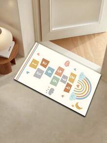 1 pezzo Tappeto gioco numeri arcobaleno, tappeto ludico con gioco della campana numerico, adatto per decorazione interna, tappeto spesso per scale, corridoio, sala, camera da letto