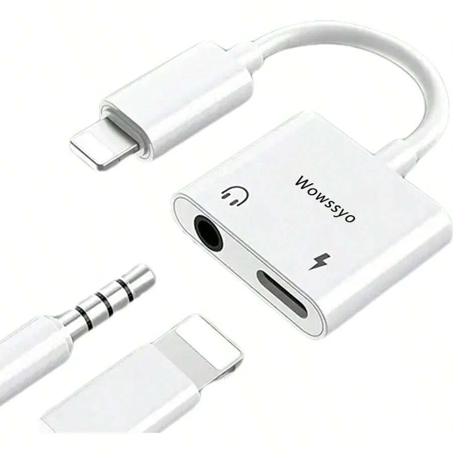 Adaptador Audifonos Jack 3.5mm Cable Para i-Phone Para iPad - Blanco - Ver 1
