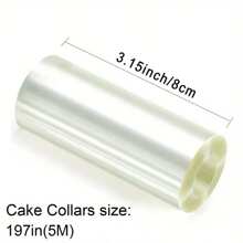 1Roll/2Rolls Acetate Roll Cake Collar, Clear Cake Decorating Strips, 5/10m Length For Baking Surrounding Edge Decorating