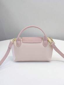 Modisch, niedlich, sanft, hellrosa Handtasche mit Umhängefunktion, Damentasche, Handytasche, aus Nylongewebe mit edler PU-Lederapplikation, leicht und strukturiert. Metallschnallenverzierung, voller Details. Klein und edel, bequem zu tragen, egal ob für den täglichen Ausgang oder Dates, es kann dem Aussehen Akzente verleihen.