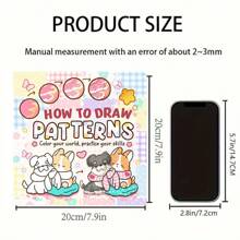 Deluxe 50-Page How To Draw Patterns Step-By-Step Guide Theme Coloring Book: 20 Colouring Pages Inside To Guide How To Coloring. Fun & Creative Art Book - Spacious Pages, Vibrant Full-Color Illustrations For Beginners & Artists - Doodle Art Techniques & Watercolor Effects, Artistic Learning, Playful Design, Paper Quality, Easytoread Typography - 50-page How to Draw Patterns - View 9