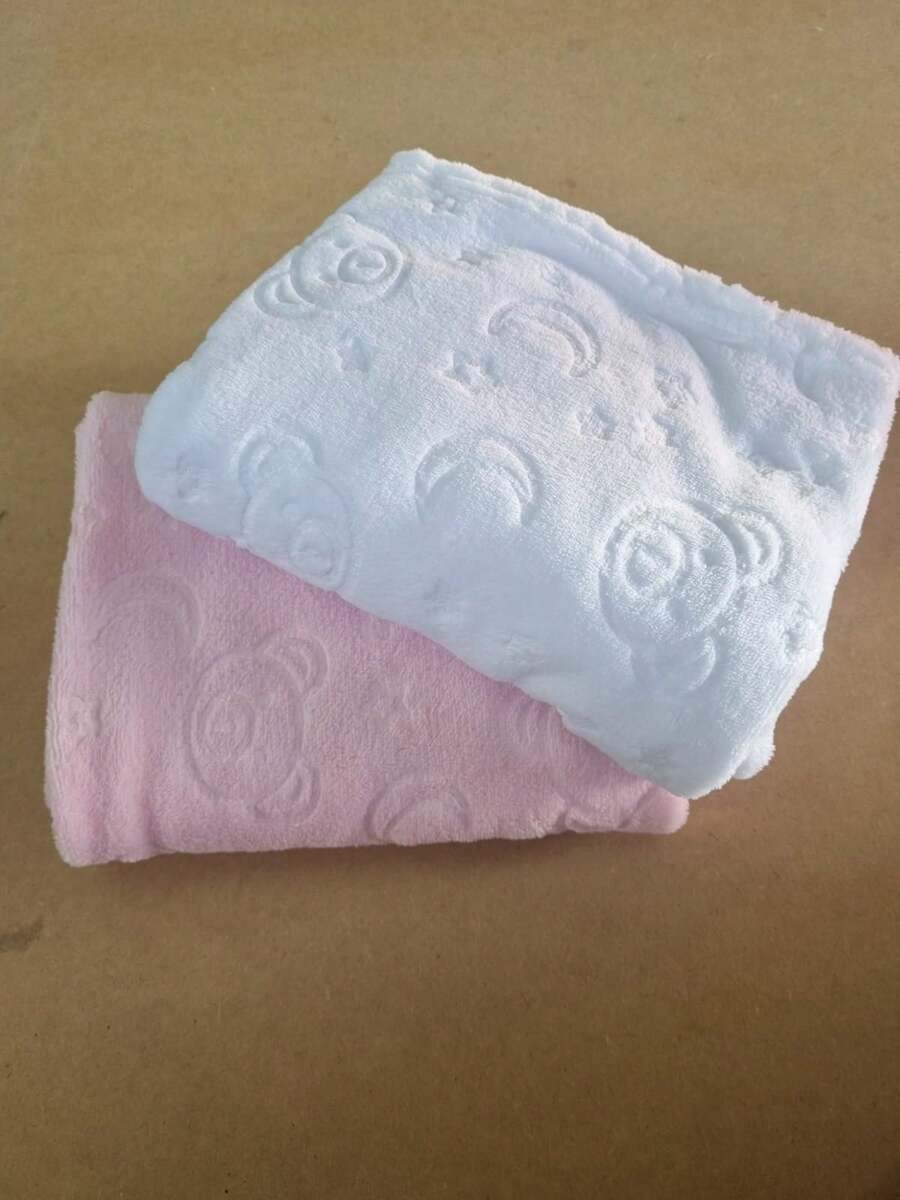 Kit With 2 3D Blankets For Baby Girl Boy Blanket High Relief Personalized Blanket Maternity - Pink and White 3D - View 1