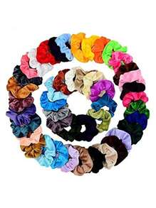 20 件随机颜色发圈天鹅绒弹性发带发圈发绳发圈女童发饰 - 节日季节的绝佳礼物
