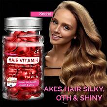 40 cápsulas de suero de tratamiento capilar, cápsulas de suero de vitaminas para el cabello, enriquecido con A C E Pro B5, aceites de macadamia marroquí y aguacate, acondicionador para mujeres y hombres, sin enjuague y para todo tipo de cabello