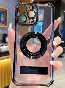 极简主义支架手机壳，防震/TPU 硅胶软边高端保护套，防尘角加厚奢华手机壳兼容三星 Galaxy S24 Ultra/S24 Plus/S24/S23 Ultra/S23 Plus/S23/S22 Ultra/S22 Plus/S22/S21 Ultra/S21 Plus/S21 FE/S23 FE/S20 Ultra/S20 Plus/S20 FE 和支架电镀 + TPU 硅胶软边全覆盖高端保护壳适用于 OPPO A5x/C12 3456789/987654321，适用于 OPPO A12 3456789 987654321 防水防摔防刮