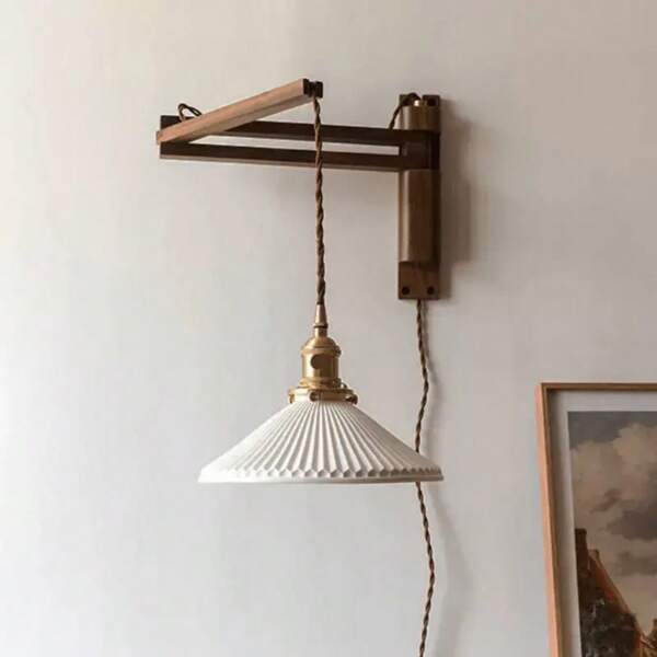 Soporte de lámpara de pared de estilo industrial ajustable - Adecuado para escritorio, estantería, dormitorio, sala de estar - Compatible con lámpara de mesa y lámpara colgante, sin necesidad de cableado, fácil instalación, iluminación para sala de estar/estantería, diseño clásico, estructura resistente, montaje multifuncional, esencial para la decoración del hogar, organizador de almacenamiento para mujeres, artículos esenciales de viaje, regreso a la escuela, almacenamiento en dormitorio, decoración de otoño