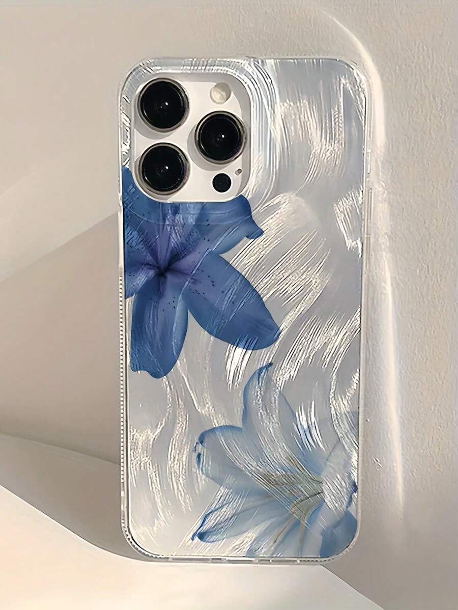 غطاء هاتف مقاوم للصدمات من مادة TPU مطبوع بنقشة الريش والزهور، متوافق مع هواتف أبل 16، 15، 14، 13، 12، 11 برو ماكس، مقاوم للماء ومقاوم للخدش وللسقوط، قطعة واحدة