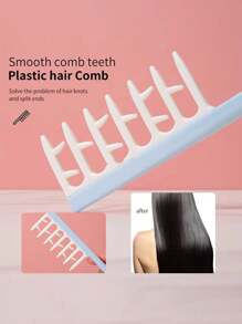 Kamm mit weiten Zähnen für lockiges Haar, Styling-Kamm mit weiten Zähnen, professioneller Friseur-Schneidekamm, Massage-Kunststoffbürste, einfacher Kamm für fluffige Haarwurzeln, Kamm für dickes, fluffiges Haar, Friseurwerkzeuge