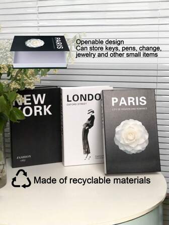 Modern Decorative Books: Coffee Table Books For Home Decor, Faux Book Stack Shelf Decor - Living Room, Bedroom, Outdoor & Photo Prop, No Power Needed(Foldable)