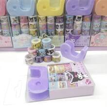 SANRIO WASHI TAPE KIT WITH APPLICATOR AND 9 DECORATED TAPES - KUROMI TÍM - Xem 2