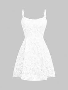 Đầm cưới mùa hè Floreya thanh lịch, màu trơn, kiểu Pháp cao cấp, nhẹ nhàng, ôm eo, dây mảnh, thích hợp cho tiệc tùng. Màu trắng. - trắng - Xem 4