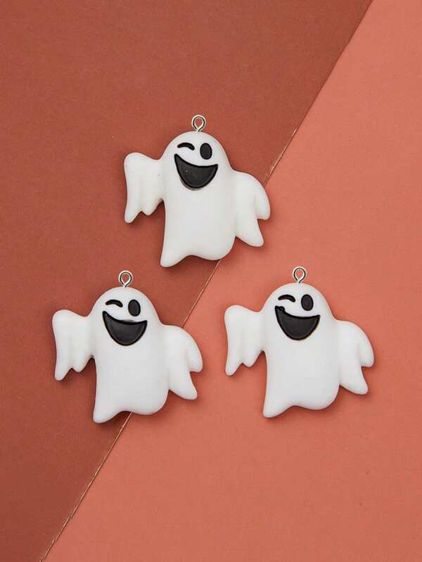 5/10 peças de acessórios para joias faça você mesmo, pingentes de resina para Halloween - abóbora, fantasma, chaveiro, colar, pulseira, brincos