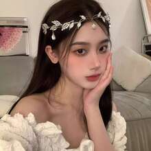 镶钻皇冠头饰，适合万圣节服装派对，柔软的仙女耳朵皇冠发箍，魔法森林主题花朵头饰，非常适合文艺复兴集市和奇幻服装配饰 - 彩色 - 查看 9