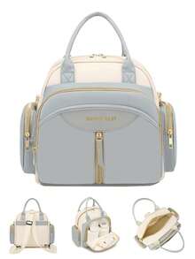 1 件全新彩色手持式小型孕妇尿布包，带隔热口袋，时尚迷你婴儿哺乳包，适合孕妇 - 拼色 - 查看 1