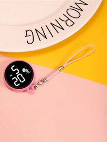 1 件女士圆形 LED 数字挂表电子表，适合节日礼物和日常佩戴 - 彩色 - 查看 6