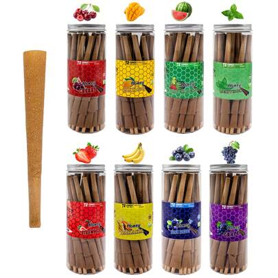 72 piezas de hojas de cigarros de barril, hojas de cigarros pre-enrolladas de barril de 110 mm, 8 sabores para elegir, combustión lenta, regalos navideños, regalos de cumpleaños
