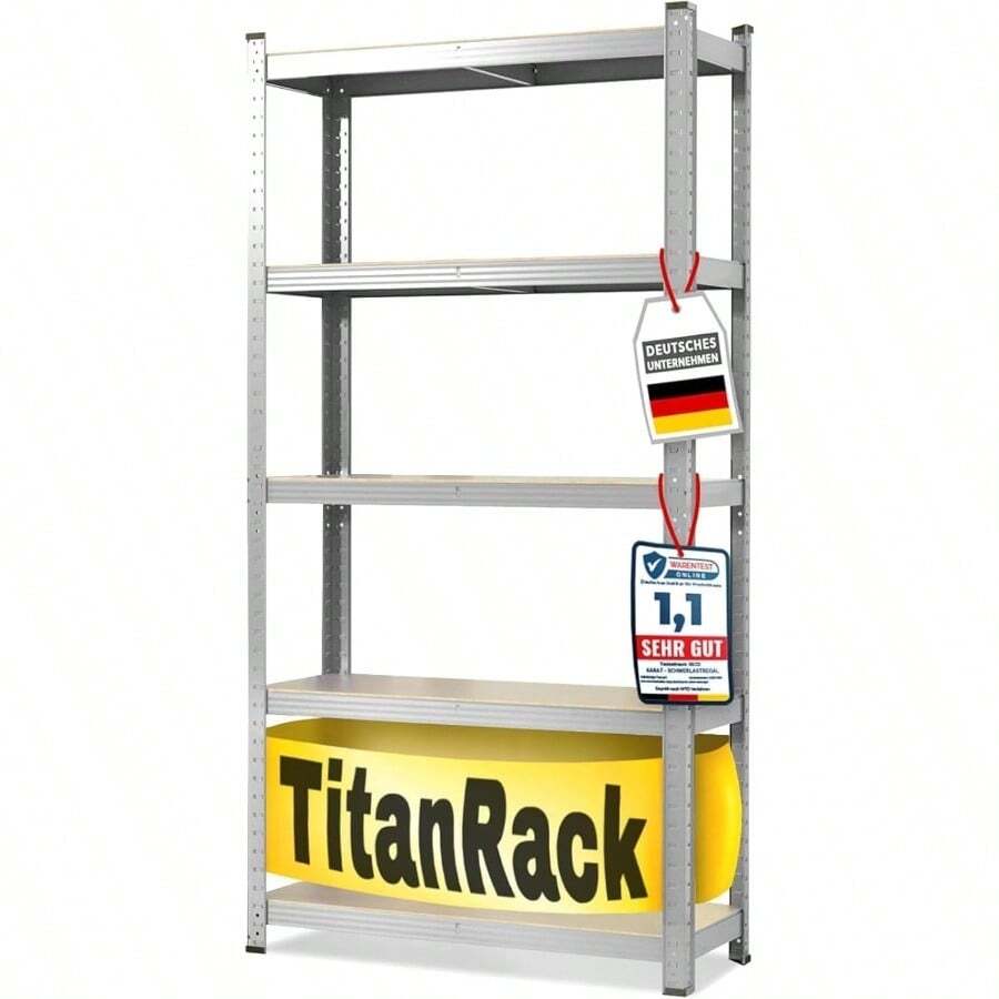 KARAT Schwerlastregale für Garage Keller Werkstatt Steckregal Weitspannregal Lagerregal Kellerregal Eckregal Reifenregal Gitterregal Verzinkt 180 x 90 x 60 cm - 180x90x60cm - Übersicht 1