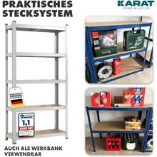 KARAT Schwerlastregale für Garage Keller Werkstatt Steckregal Weitspannregal Lagerregal Kellerregal Eckregal Reifenregal Gitterregal Verzinkt 180 x 90 x 60 cm - 180x90x60cm - Übersicht 4
