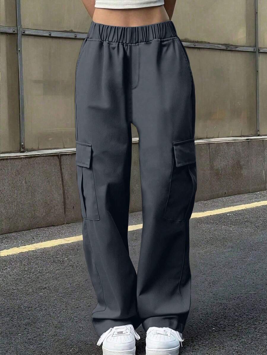 1pc Tween Girls Versatile Casual Street Loose Cargo Pants, Suitable For Sports & Outdoor, Autumn/Winter