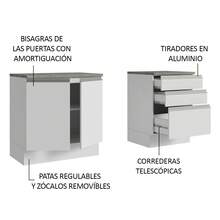 Mueble Modulo Para Baño Gabinete Lavabo Madesa 140cm Color Blanco - Blanco - Ver 4