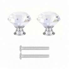 2/5/10pcs Crystal Glass Cabinet Door Knobs, Dresser Furniture Door Handles, Drawer Pulls, 30mm Diamond Shape Drawer Knobs, Suitable For Wardrobe And Cabinet, Cabinet Handles With Screws, Kitchen Drawer Pulls - Multicolor - View 22
