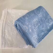 Kit With 2 3D Blankets For Baby Girl Boy Blanket High Relief Personalized Blanket Maternity - 藍白3D - 查看 4