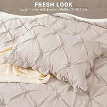 Comforter Set Pieces, Beige Bed In A Bag Comforter Set Bedroom, Bedding Comforter Sets With Comforter, Sheets,Ruffled Shams & Pillowcases - Màu be - Xem 7