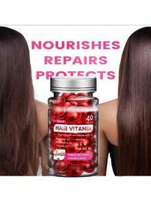 40 cápsulas de suero de tratamiento capilar, cápsulas de suero de vitaminas para el cabello, enriquecido con A C E Pro B5, aceites de macadamia marroquí y aguacate, acondicionador para mujeres y hombres, sin enjuague y para todo tipo de cabello