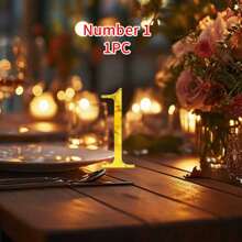 1 Set Of Acrylic Table Seating Cards/Wedding Table Numbers With Stands, Featuring Elegant Gold-Colored Numbers Measuring 10*15 Cm. Crafted From Durable, Thickened Acrylic Material, Ideal For Wedding Banquets, Birthdays, Anniversary Celebrations, And Centerpiece Decorations - Multicolor - View 20