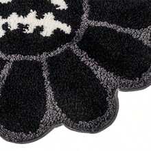 1 tấm thảm tròn họa tiết hoa hướng dương phong cách Halloween - Thảm lông xù trung bình mềm mại, chống trượt, có thể giặt được WeRugz cho phòng khách và phòng ngủ, có thể giặt bằng máy, mặt sau bằng cao su - màu đen - Xem 5