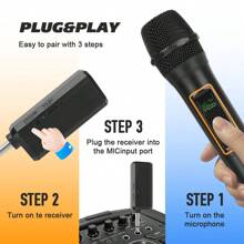 可充电无线手持麦克风，电池续航时间长达8小时，适用于直播/卡拉OK/会议等场合，即插即用