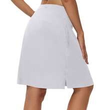 Woman Skorts Skirts With Multi Pockets High Waisted Golf Tennis Skirts Knee Length Long Skort For Women Drawstring Dressy Casual Summer Skirts - 白色 - 查看 4