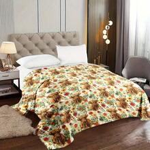 Cozy Floral Highland Cow Print Flannel Throw Blanket - Soft, Warm & Versatile For  , Adds A Modern Touch To Your Home, Creating A Comfortable Bedroom Style.   Suitable For All Seasons, Polyester,    Washable, Machine Washable, Lightweight, Breathable, Comfortable, Warm, Unique,280gsm, Suitable For Him And Her, Suitable For Napping, Camping, Traveling, Family, Daily Life Office Decoration, Birthday Anniversaries, Valentine's Day, Thanksgiving, Christmas, Halloween, Mother's Day, Father's Day, Weddings, New Year Gifts For Her, Him, Family, Boyfriend, Girlfriend Father, Family Member, Mother, Lover, Daughter, Son, Grandfather, Grandmother, Friend,  Classmate And Pet. Sofa,Bed,Car,Bedroom,Living Room,Office, Outdoor Camping, Beach,Wall Decoration Ships From USA - 多色4 - 查看 3