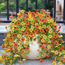 2 ramos de flores decorativas artificiales resistentes a los rayos UV, plantas artificiales adecuadas para decoración del hogar, pasillo, jardín, patio, mesa de comedor, sala de estar, decoración de bodas y fiestas, flores decorativas artificiales, Día de San Valentín, primavera, enredaderas artificiales, enredaderas colgantes artificiales, flores artificiales, decoración de bodas y fiestas con plantas artificiales, Día de San Valentín