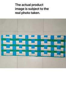 1pc Blue & Green Plaid Print Rug, Soft Fluffy Carpet, Suitable For Living Room, Bedroom, Kitchen, Holiday Decor, Year-Round Charm, Ideal For Indoor Use - Multicolor - View 9