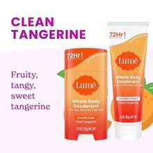 Lume Whole Body Deodorant - Invisible Cream Tube And Solid Stick - 72 Hour Odor Control - Aluminum Free, Baking Soda Free, Skin Loving - 30 Ounce Tube And 26 Ounce Solid Stick Bundle (Vanilla Bliss) - Clean Tangerine - 查看 3