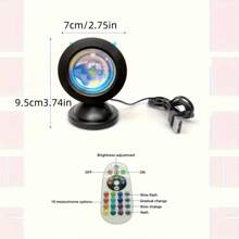 RGB Sunset Lamp, LED Night Light, USB Bedside Lamp, Projection Lamp, 16 Color Lighting, Bedroom Decor - 16 Colors - View 9