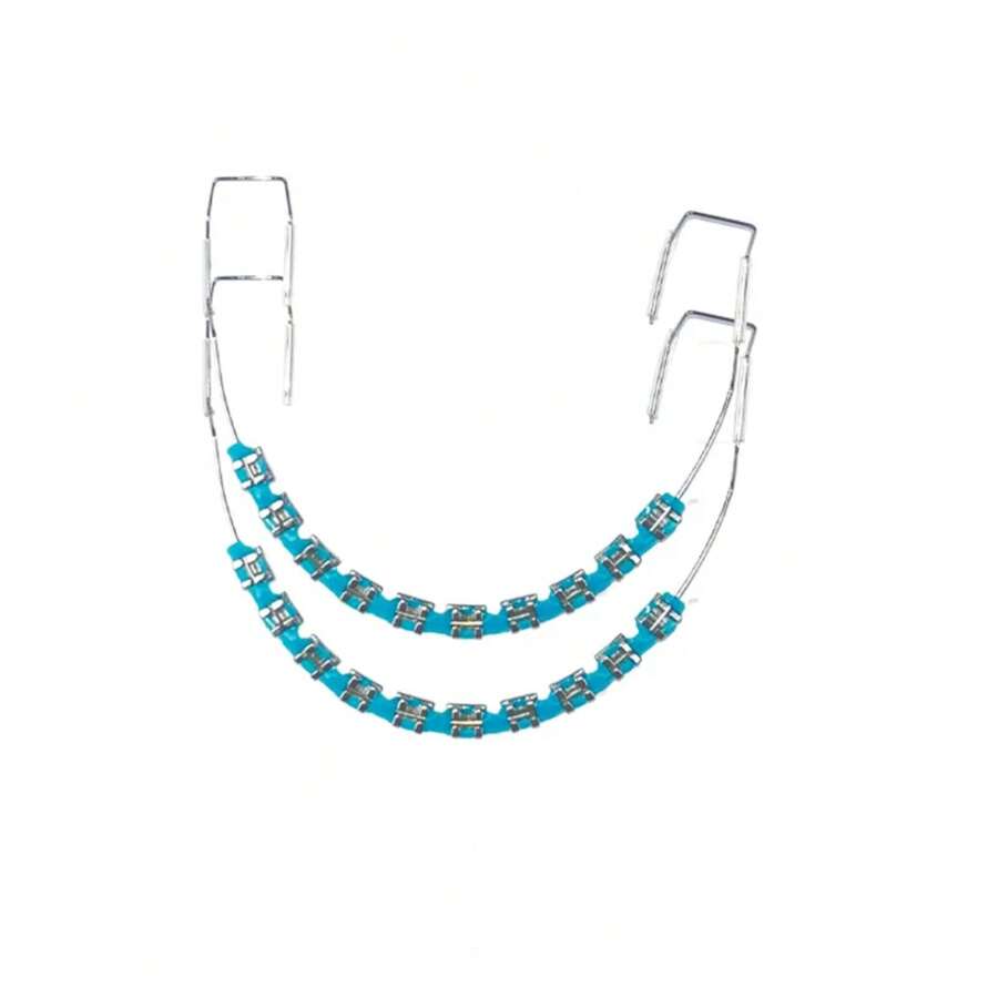 Fashion Colored Temporary Braces, Full Set Of Braces Decoration, Colorful Fashionable Braces Decoration, Metal Wire Braces