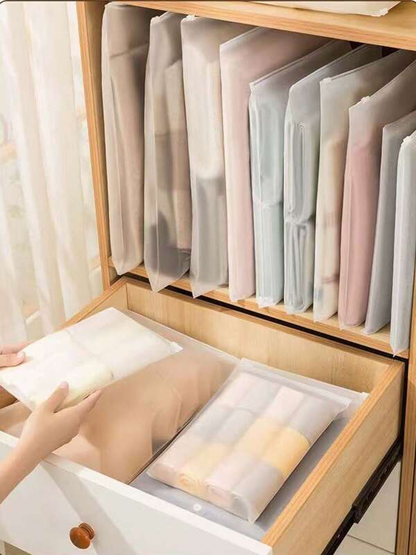 1 Stück/5 Stück/10 Stück/20 Stück transparente PE Reißverschluss Versiegelungstaschen, wasserdichte tragbare Organizer Beutel für Kleidung, Schuhe, Kosmetik, ideal für Reisen, Camping, Heimgebrauch