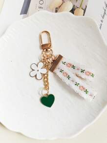 1pc Ins Style Daisy Keychain Pendant, Creative Keyring, Lace Keychain, Earphone Case, Bag Decor
