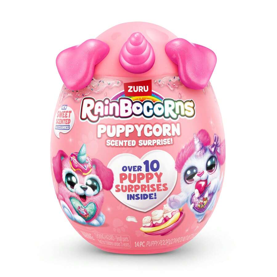 ZURU Muñeca de peluche con aroma a sorpresa Rainbocorns Puppy Unicorn Dalmatian - Muñeca de peluche con aroma, muñeca de peluche de cachorro con aroma, adecuado para niñas (estilo aleatorio) - Multicolor - Ver 1