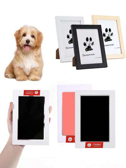 2 Pcs Pet Paw Print Impression Kit, Inkless Hand And Footprint Kit, Dog Nose Print Kit, Clean Touch Ink Pad With Photo Frames Mess-Free Pet Paw Paw Print Stamp Pad Keepsake For Pet Lovers(The Ink Pad And Set Come With 2 Sheets Of White Paper, The Pictures In The Product Are Only For Display Purposes. Due To Different Batches, The Pictures May Vary And Will Not Affect The Actual Use Of The Product.)