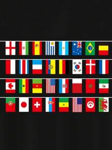 1set 32/50/100 Countries String Flags, International Hanging Bunting Pennant Banner, Decoration For Grand Opening, Sports Bar, Party Events, Holiday Supplies, Garden Decor