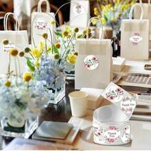 500 张玫瑰花卉英文感恩贴纸，1 英寸圆形，适用于日常和节日派对、婚礼装饰、信封卡、花束、礼品 DIY 装饰、PVC 贴纸、手工产品标签、罐子密封贴纸、用于学校用品、返校